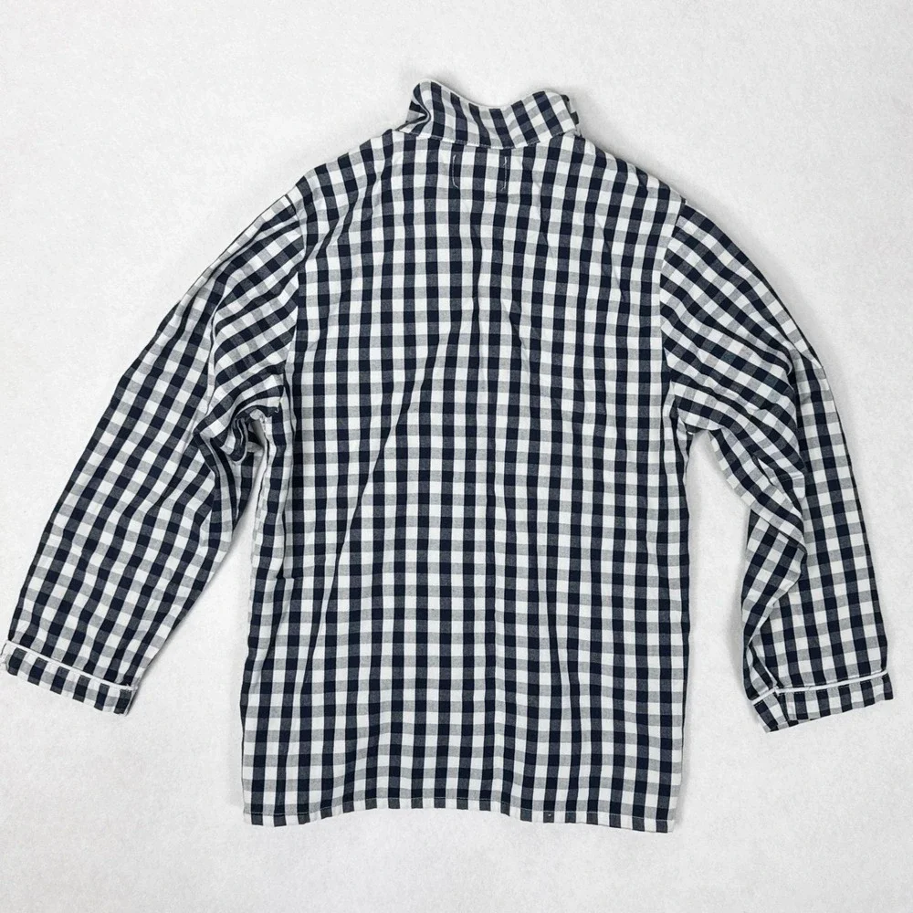 Petite Plume Gingham Pajama Top Boys Size 10 Blue White Check‎ Print